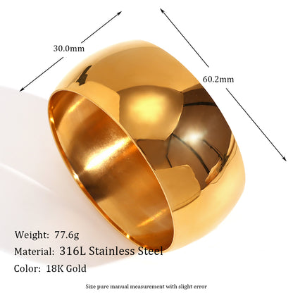 Simple Style Classic Style Solid Color Stainless Steel Plating 18k Gold Plated Bangle