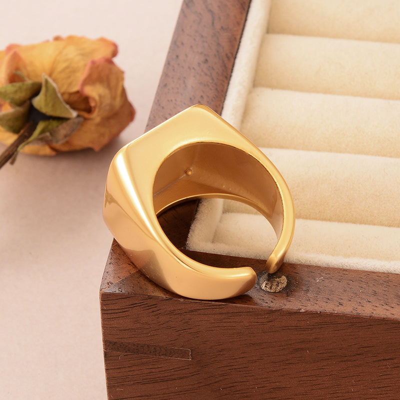 Casual Simple Style Square Copper Plating 18k Gold Plated Open Rings