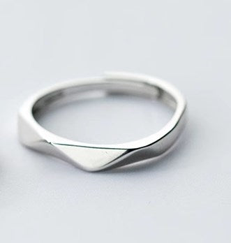 Simple Style Solid Color Sterling Silver Open Rings