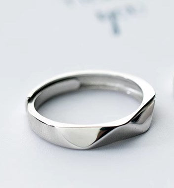 Simple Style Solid Color Sterling Silver Open Rings