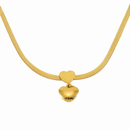 Ig Style Simple Style Heart Shape Stainless Steel Plating 18k Gold Plated Pendant Necklace