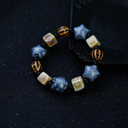 Retro Ethnic Style Geometric Ceramics Knitting Men's Bracelets