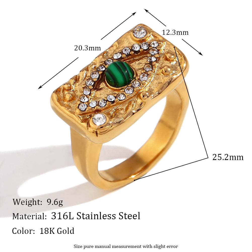 Vintage Style Simple Style Classic Style Devil's Eye Stainless Steel Plating Inlay Rhinestones 18k Gold Plated Rings Bracelets Necklace