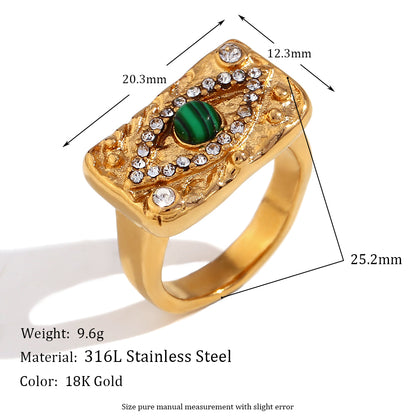 Vintage Style Simple Style Classic Style Devil's Eye Stainless Steel Plating Inlay Rhinestones 18k Gold Plated Rings Bracelets Necklace