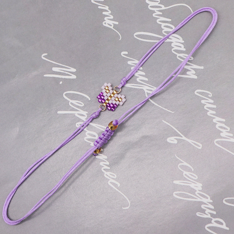 Ig Style Sweet Butterfly Glass Handmade Unisex Bracelets