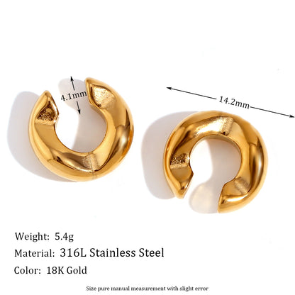 1 Pair Simple Style Classic Style Solid Color Plating Stainless Steel 18k Gold Plated Ear Cuffs