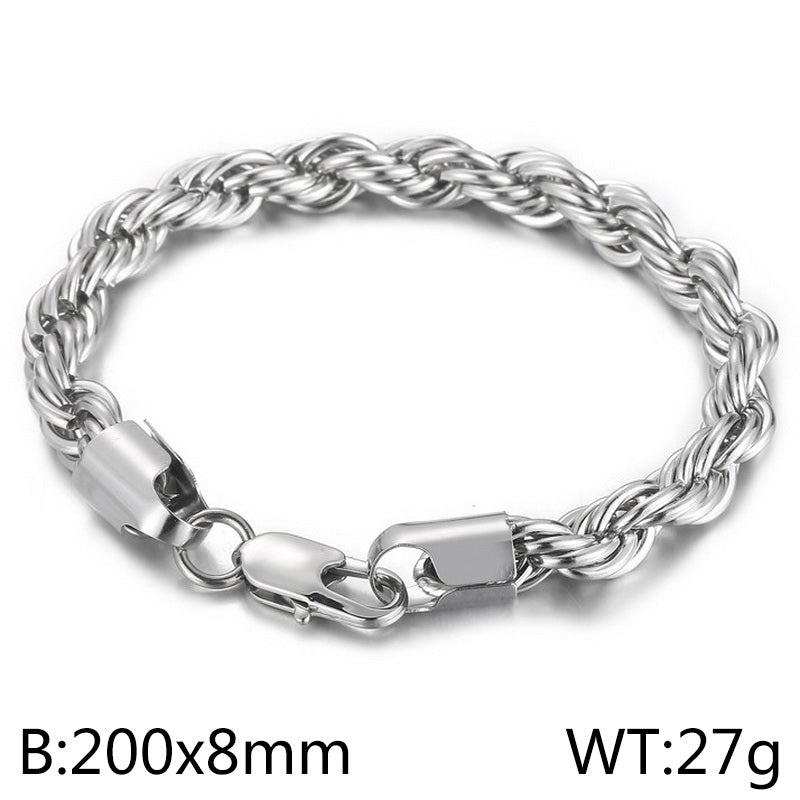 Simple Style Twist Stainless Steel Plating Bracelets