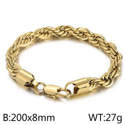 Simple Style Twist Stainless Steel Plating Bracelets