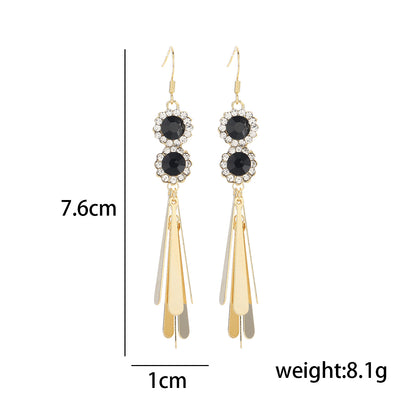 1 Pair Simple Style Round Plating Inlay Copper Zircon 14k Gold Plated Drop Earrings
