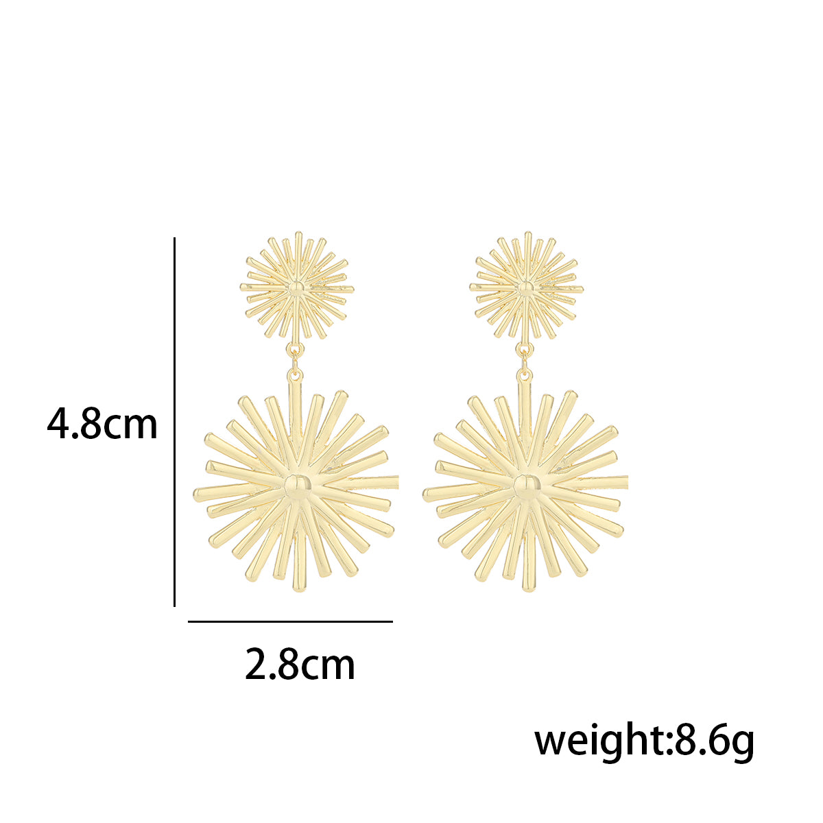 1 Pair Simple Style Flower Plating Inlay Copper Zircon 14k Gold Plated Drop Earrings