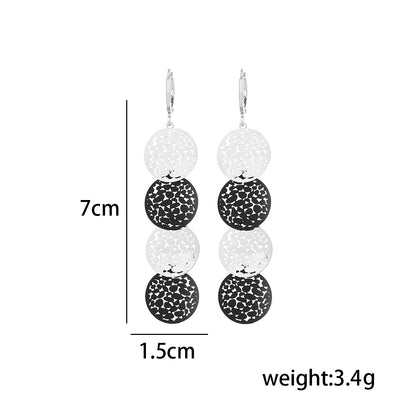 1 Pair Simple Style Geometric Hollow Out Inlay Copper Zircon Drop Earrings