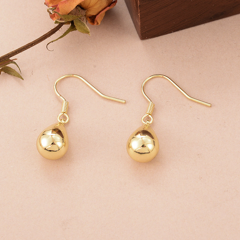 1 Pair Ig Style French Style Water Droplets Plating Copper 14k Gold Plated Drop Earrings