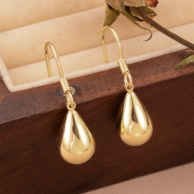 1 Pair Ig Style French Style Water Droplets Plating Copper 14k Gold Plated Drop Earrings