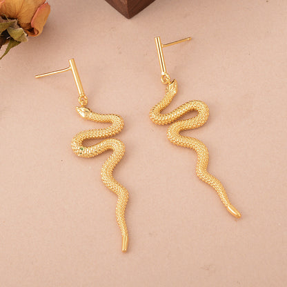 1 Pair Ig Style Snake Copper 18k Gold Plated White Gold Plated Ear Studs