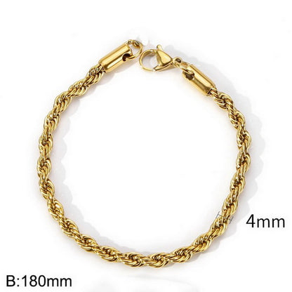 Hip-hop Geometric Stainless Steel Plating 18k Gold Plated Bracelets