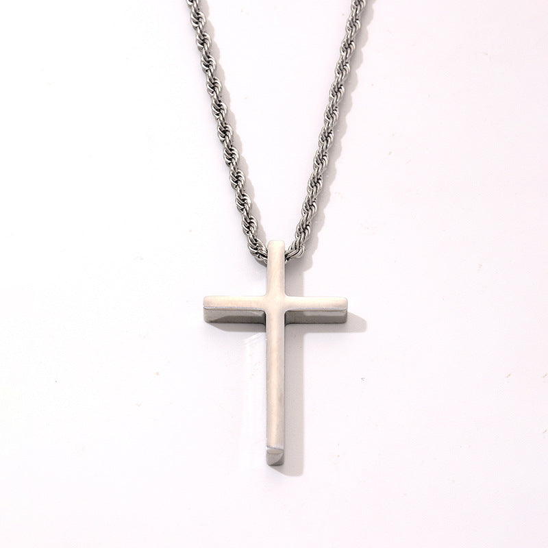 Hip-hop Cross Stainless Steel Plating Men's Pendant Necklace