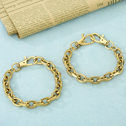 Simple Style Solid Color Titanium Steel Chain Bracelets