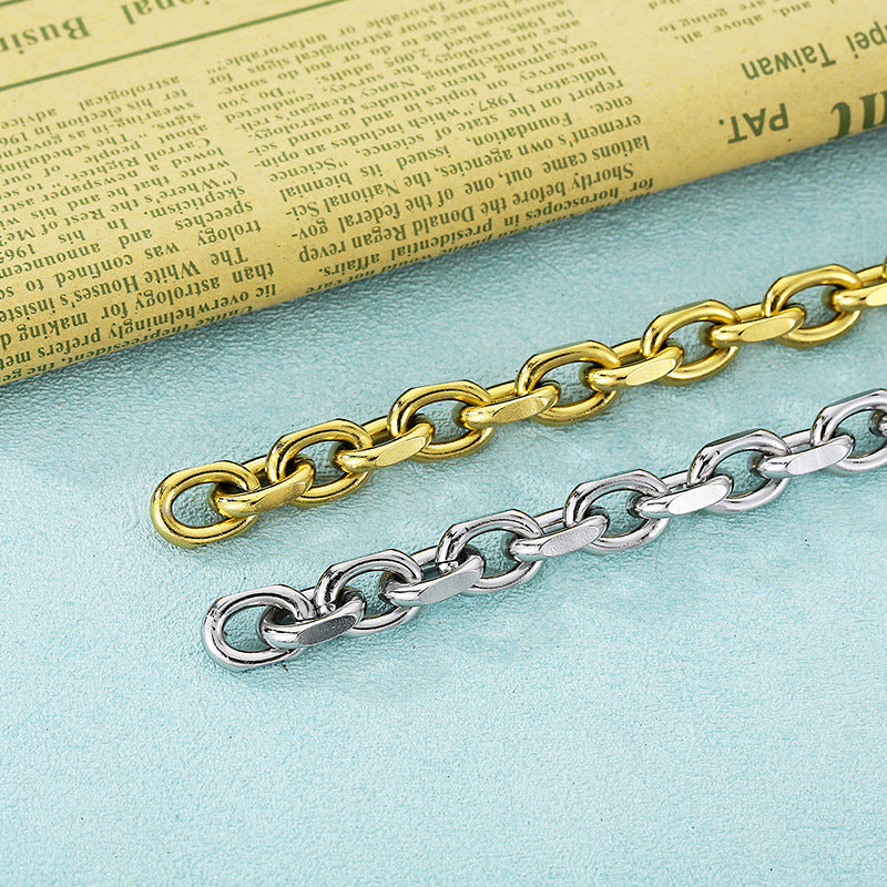 Simple Style Solid Color Titanium Steel Chain Bracelets