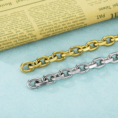 Simple Style Solid Color Titanium Steel Chain Bracelets