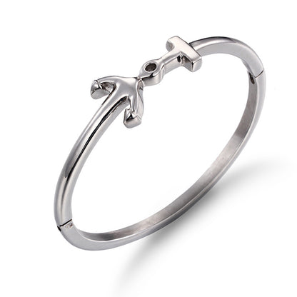 Simple Style Arrow Titanium Steel Bangle