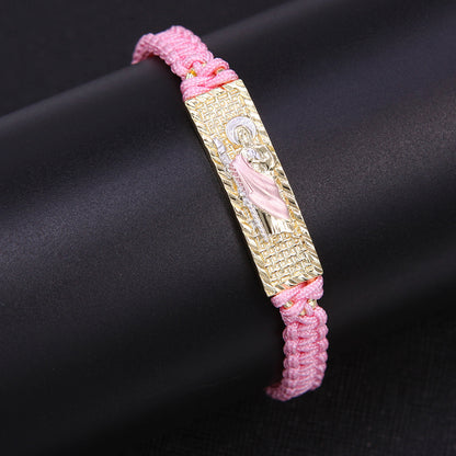 Simple Style Streetwear Human Rope Copper Enamel Plating Braid 18k Gold Plated Unisex Bracelets