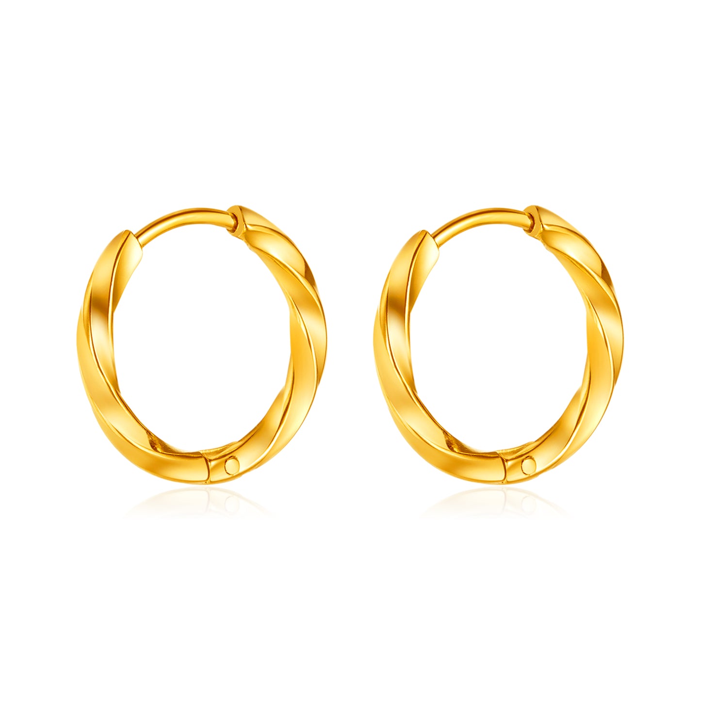 1 Pair Ig Style Modern Style Round Plating Stainless Steel 18k Gold Plated Earrings