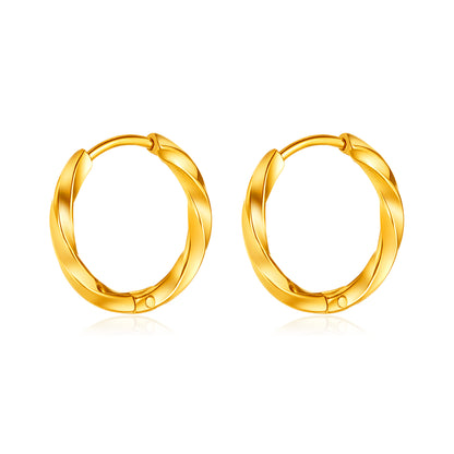 1 Pair Ig Style Modern Style Round Plating Stainless Steel 18k Gold Plated Earrings