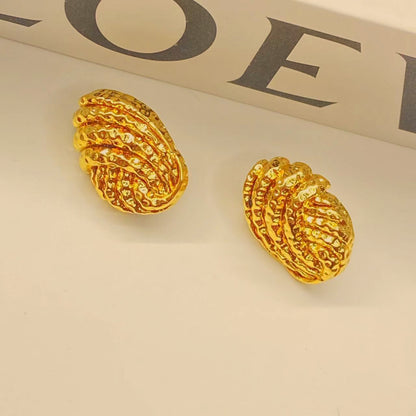 1 Pair Ig Style Retro Geometric Plating Stainless Steel 18k Gold Plated Ear Studs