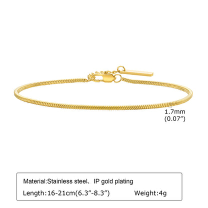 Simple Style Solid Color Stainless Steel Plating 18k Gold Plated Bracelets