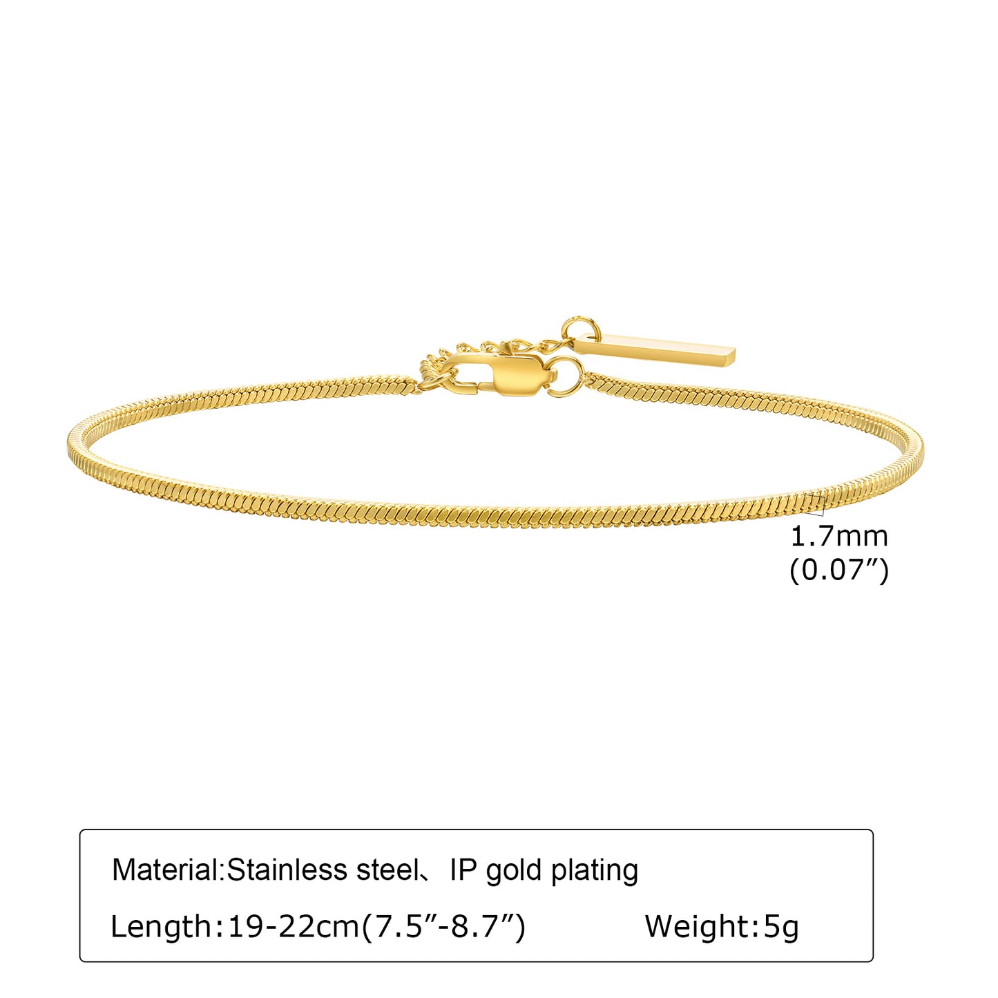 Simple Style Solid Color Stainless Steel Plating 18k Gold Plated Bracelets