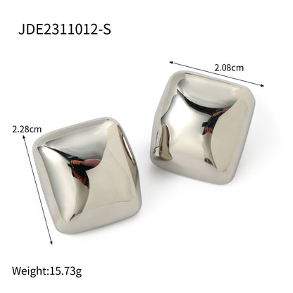 1 Pair Ig Style Square Plating Stainless Steel 18k Gold Plated Ear Studs