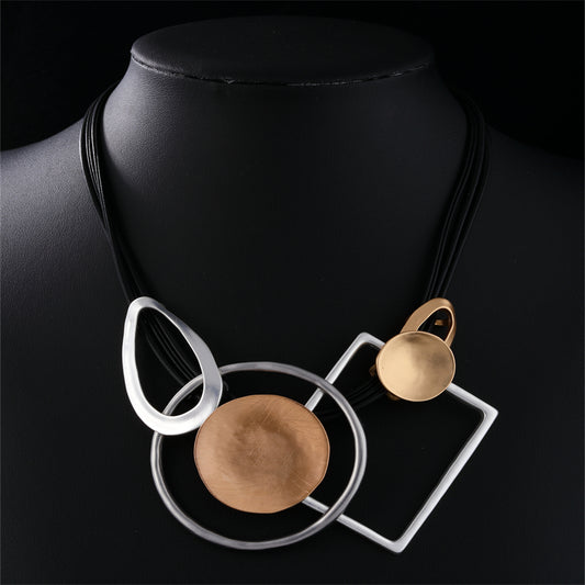 Glam Exaggerated Geometric Alloy Plating Women's Necklace