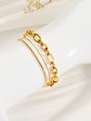 Streetwear Solid Color Stainless Steel Plating 18k Gold Plated Bracelets