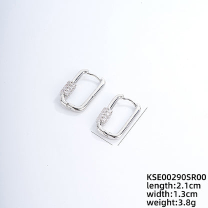 1 Pair Ig Style Simple Style U Shape Plating Inlay Copper Zircon Earrings