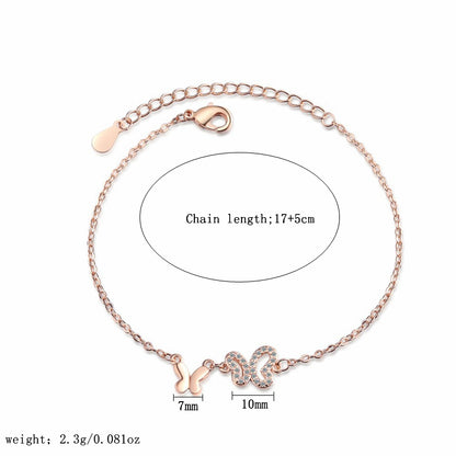 Ig Style Sweet Heart Shape Sterling Silver Plating Inlay Zircon Rose Gold Plated Gold Plated Bracelets