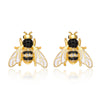 1 Pair Cute Cool Style Shiny Bee Plating Inlay Sterling Silver Zircon 18k Gold Plated Ear Studs