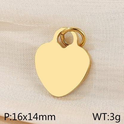 Basic Heart Shape Stainless Steel Enamel Charms