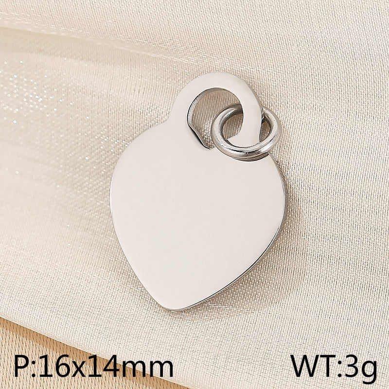 Basic Heart Shape Stainless Steel Enamel Charms