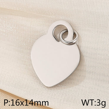 Basic Heart Shape Stainless Steel Enamel Charms