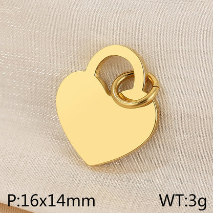 Basic Heart Shape Stainless Steel Enamel Charms