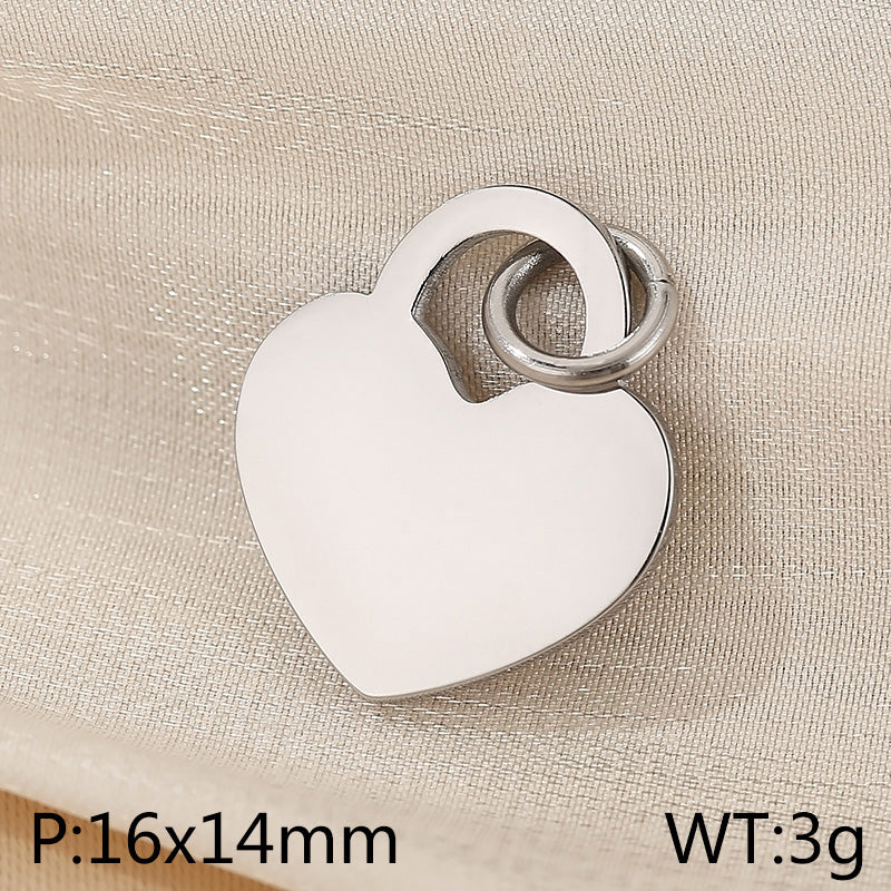 Basic Heart Shape Stainless Steel Enamel Charms