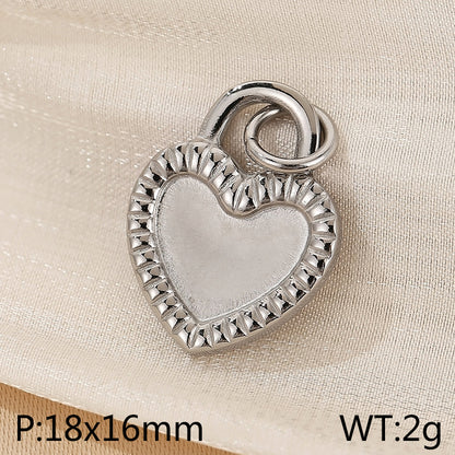 Basic Heart Shape Stainless Steel Enamel Charms