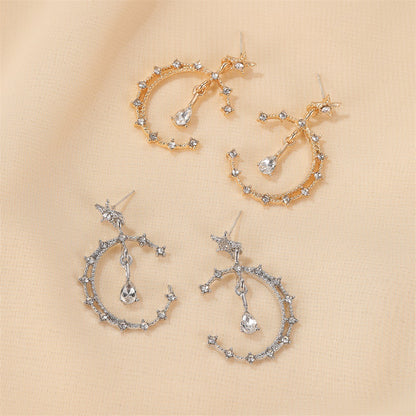 New Fashion  Exaggerated Star Moon Earrings Earrings Ladies Long Star Earrings Wholesale Gooddiy