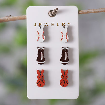 Wholesale Jewelry Retro Rabbit Wood Ear Studs