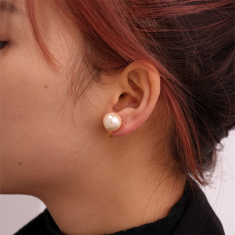 1 Pair Ig Style Elegant Simple Style Geometric Epoxy Plating Inlay Copper Pearl Ear Cuffs