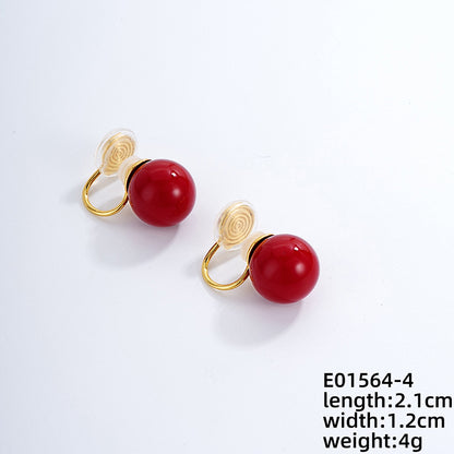 1 Pair Ig Style Elegant Simple Style Geometric Epoxy Plating Inlay Copper Pearl Ear Cuffs
