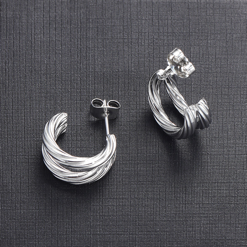 1 Pair Simple Style Classic Style Solid Color Polishing Stainless Steel Ear Studs