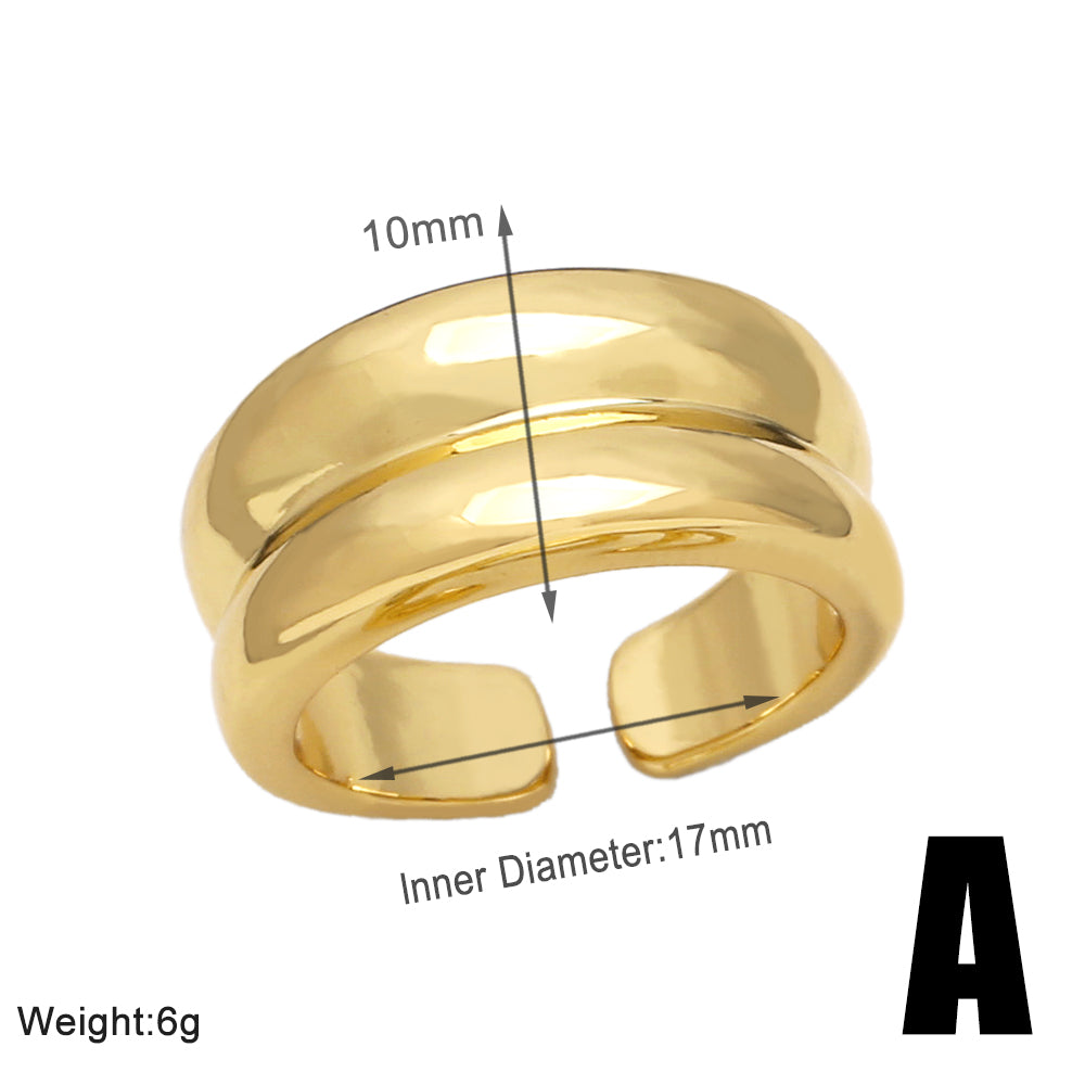 Simple Style Love Copper Plating 18k Gold Plated Open Rings