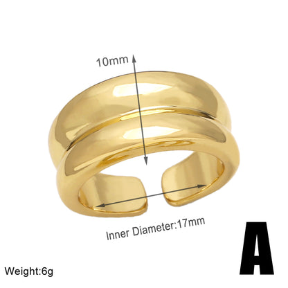 Simple Style Love Copper Plating 18k Gold Plated Open Rings