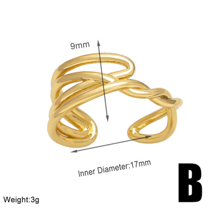 Simple Style Love Copper Plating 18k Gold Plated Open Rings